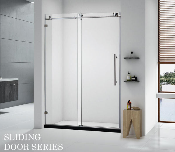 Walk-in Shower Tempered Glass Door, Stainless Steel Frame, 60x72 inch BWS-1003