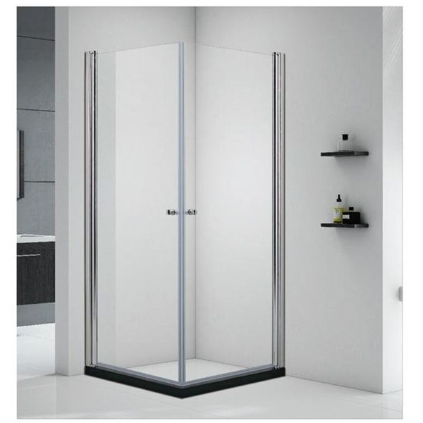 Walk-in Shower Tempered Glass Door , Stainless Steel Frame 29.5''x29.5''x73'' BWP-1002S