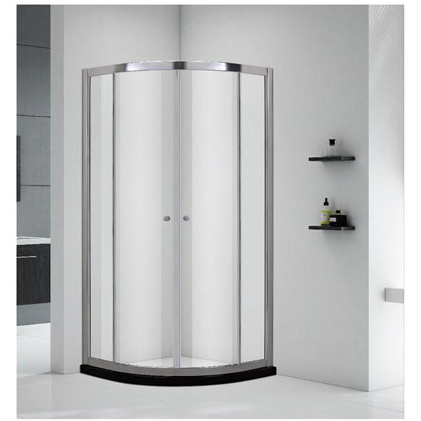 Walk-in Shower Tempered Glass Door , Stainless Steel Frame 35.5''x35.5''x75'' BWS-1012